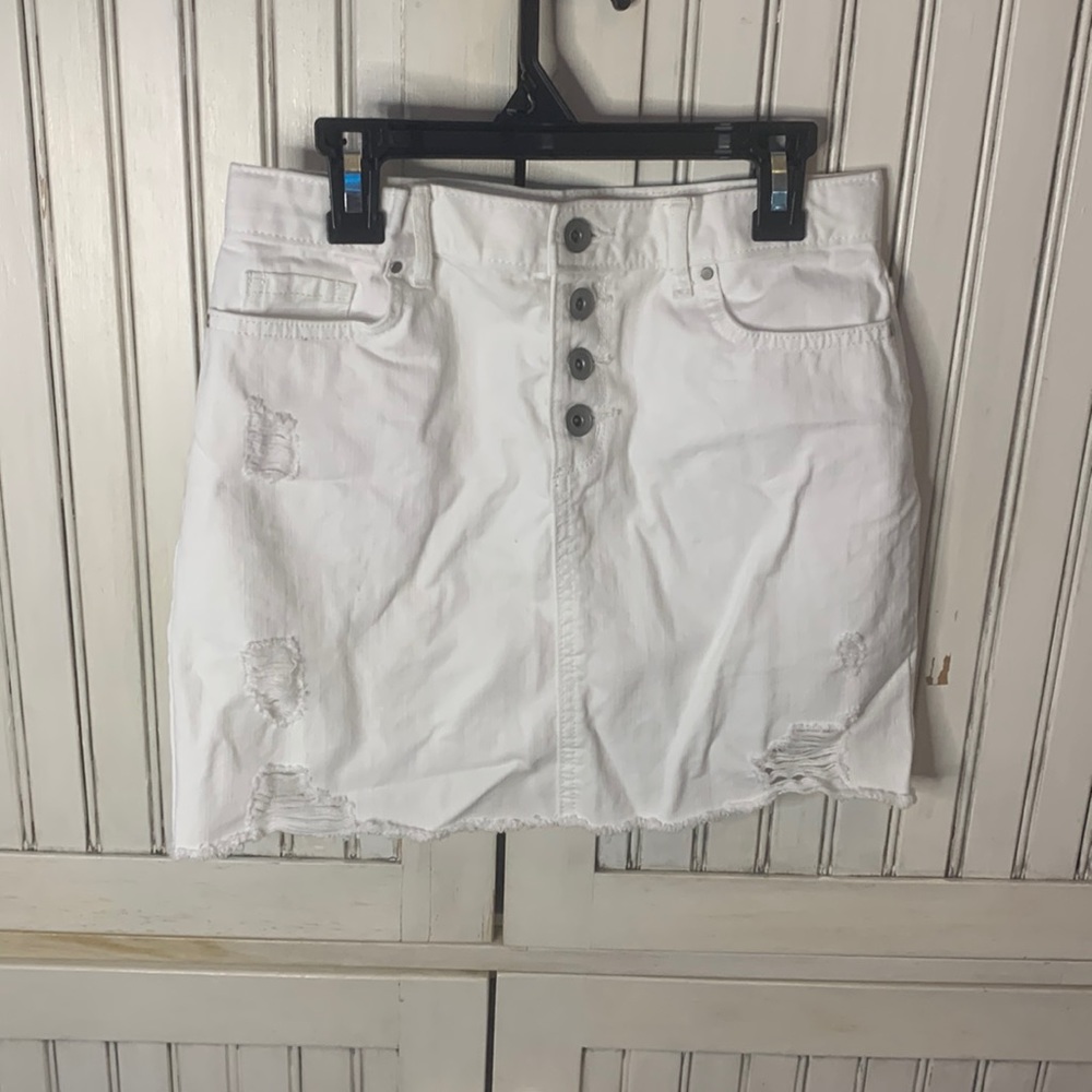 White Denim Girls Skirt